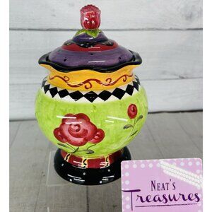 Certified International Sue Zipkin ROSE GARDEN Medium Lidded Ceramic Canister